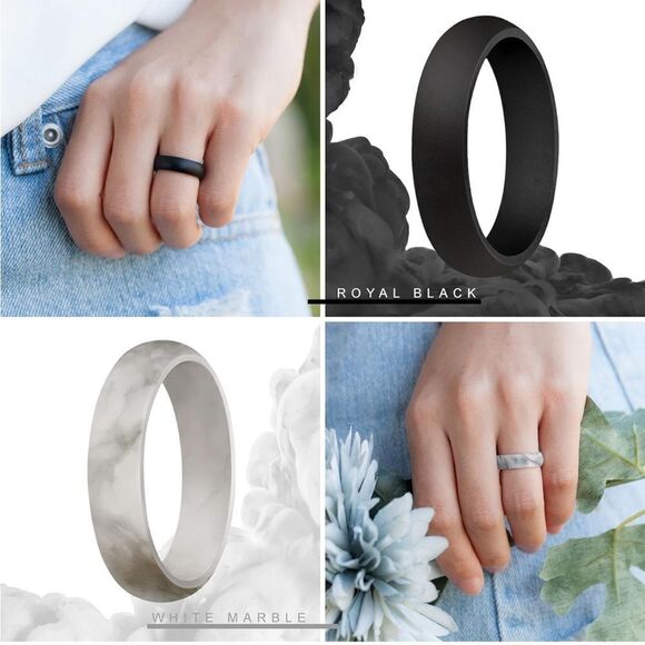 Silicone Wedding Bands Pack of 7 - Picture 2 of 5